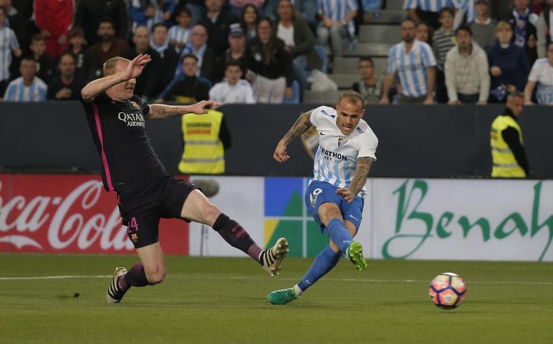 Sandro puts Malaga ahead shortly after the half-hour mark on a remarkable night for the hosts.