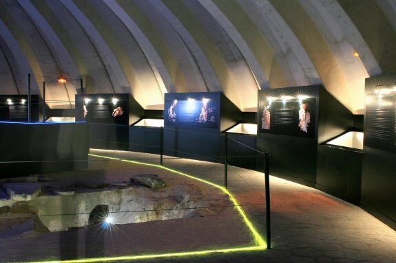 Inside the Corominas centre, where prehistoric tombs can be seen.