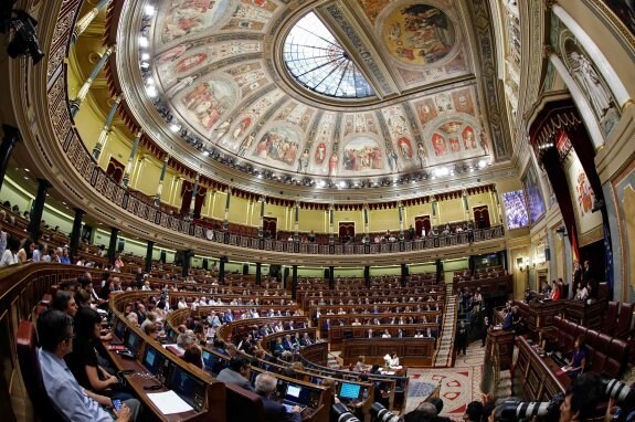 Spain’s parliament during the ‘vote of no confidence’ debate.