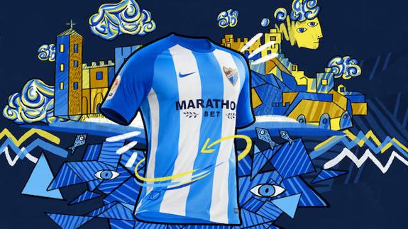 The new shirt has dark blue sleeves, the same colour as the shorts and socks. / Malaga CF