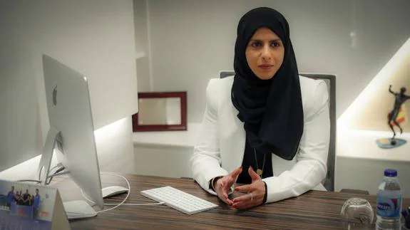 Hamyan Al-Thani speaking to SUR in her office at La Rosaleda on Monday.