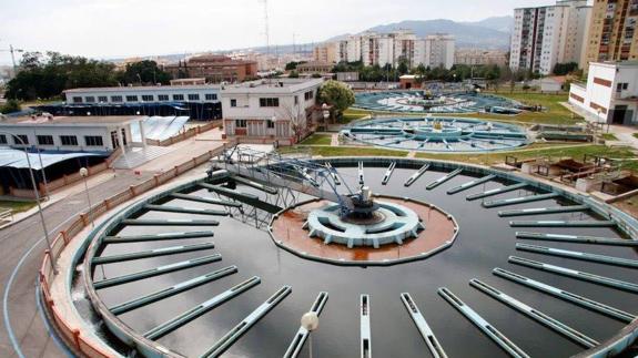 The water treatment plant at El Atabal in Malaga city where there is also a desalination plant.