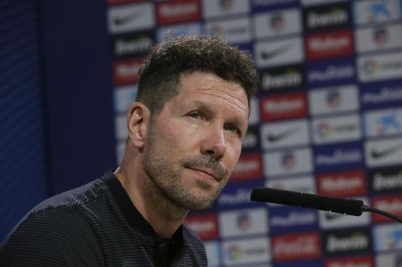 Diego Simeone at a press conference last month.