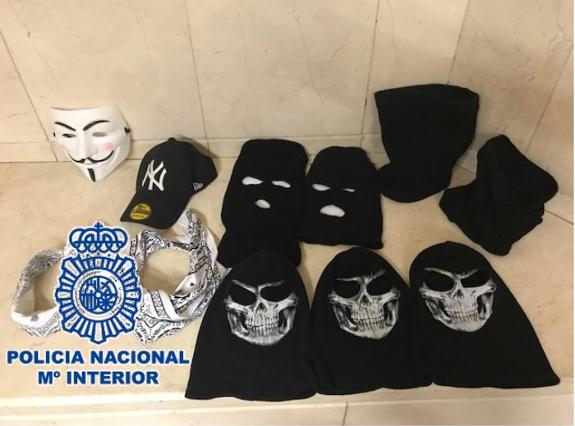 Masks worn as part of the attacks.