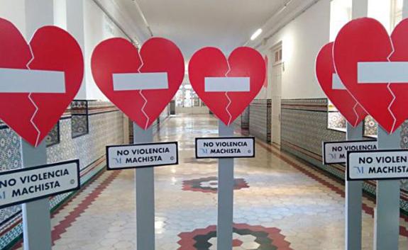 Signs rejecting violence against women have been sent around the province. 