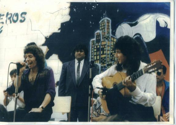 Camarón at a festival during the height of his career.