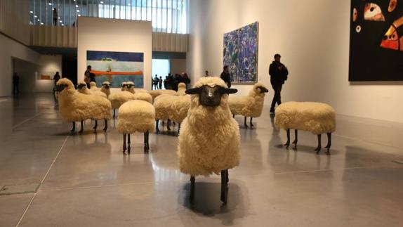 François-Xavier Lalanne’s ‘Flock of Sheep’ presides over the final room in the exhibition.