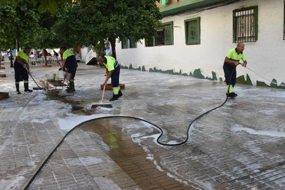 A file photo of street washing in Marbella.