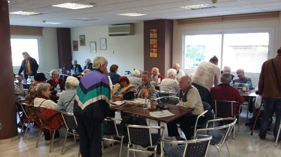 Senior citizens enjoy the coffee morning at the drop-in centre in Los Boliches.