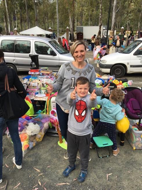 Dexter and his mother Chloe at the stall.