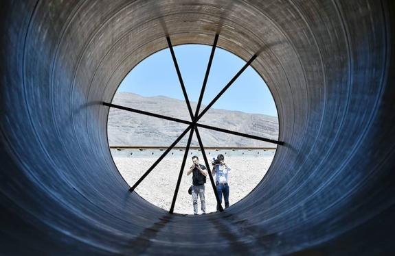 The Hyperloop test facility in the Nevada desert.
