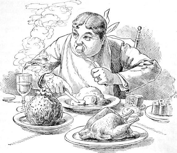 Illustration of a glutton in a 19th century scientific journal. 