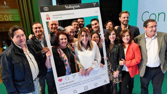 Current Andalusian president Susana Díaz at the launch of her campaign in Granada.