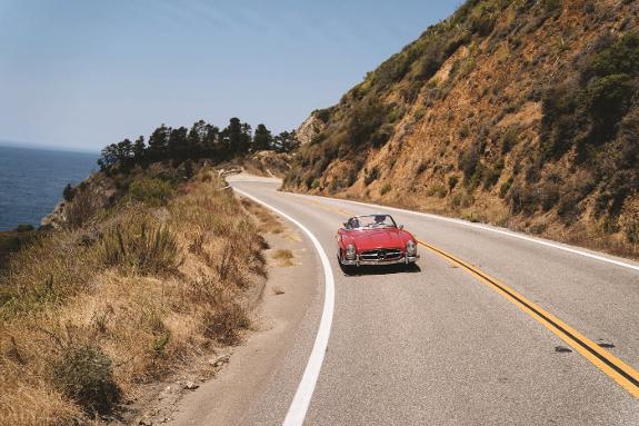 A scenic highway for a road trip.