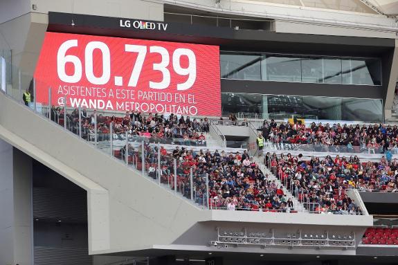 The screen shows the number of spectators who went through the turnstiles.
