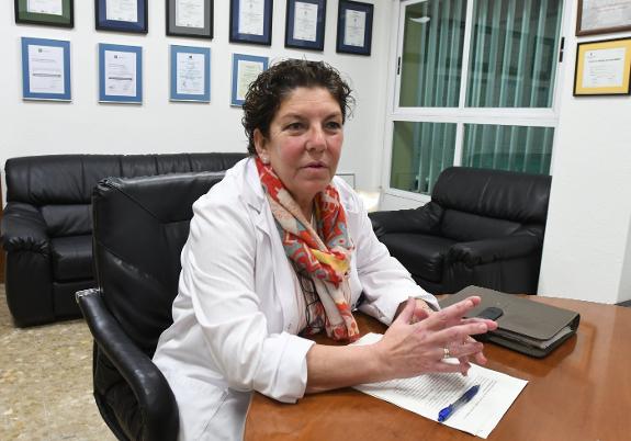 Luisa Lorenzo, in her office at the Hospital Costa del Sol.