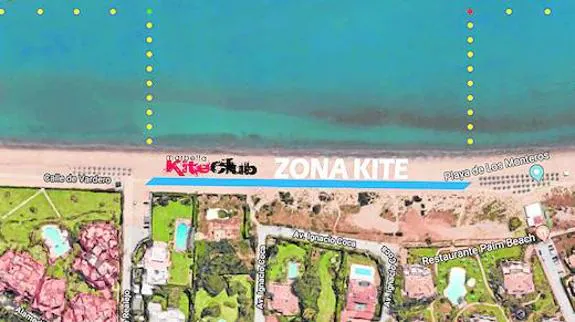 Map of the planned kitesurfing zone.