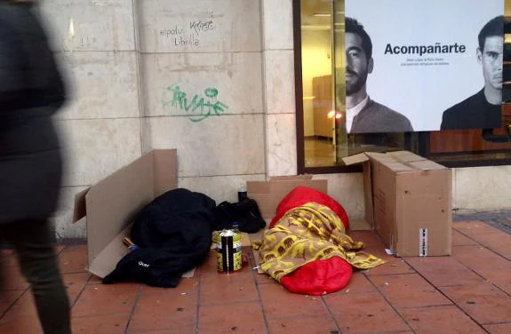 Rough sleepers in the city of Murcia.