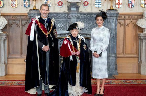 King Felipe of Spain with Queen Elizabth II and Queen Letizia. 