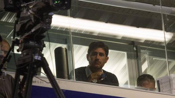 Malaga coach Víctor Sánchez del Amo, suspended for the Ponferrada game, watched on from the stands as his side lost 1-0.