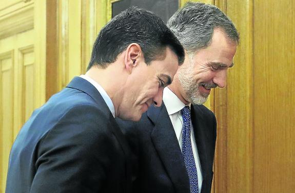 The PSOE leader and King Felipe on Wednesday.