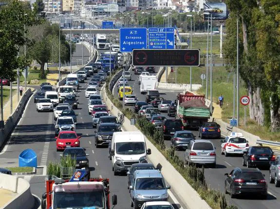 The A-7 between San Pedro and the exits for Puerto Banús. 