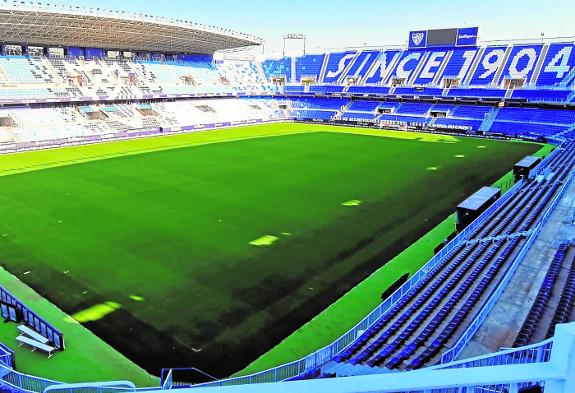 La Rosaleda. Malaga's stadium will remain empty for tonight's  match against Huesca.