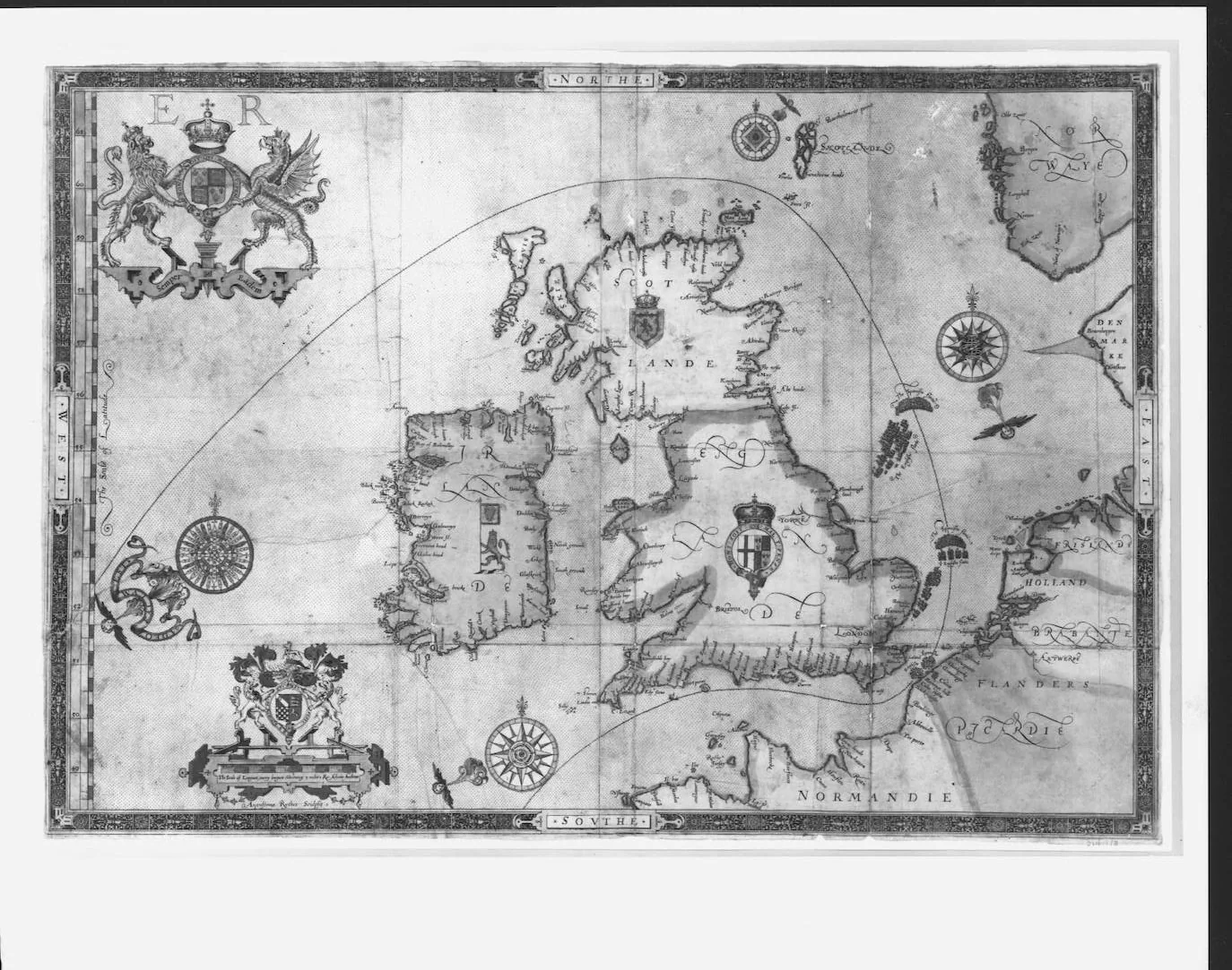 Map showing the route taken by the Spanish Armada.