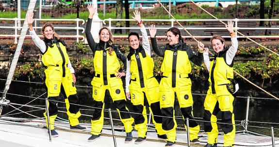 The five women face five weeks at sea before arriving in Barcelona.