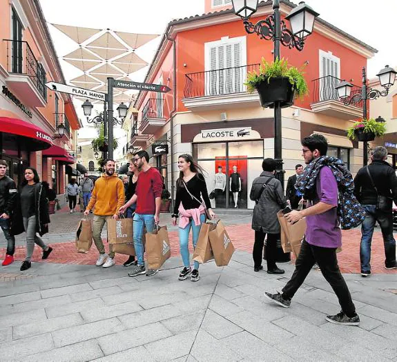 Opening day at the designer outlet mall last year. 