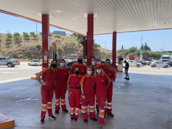 Eight of the 10 employees at Easygas Cajiz. 