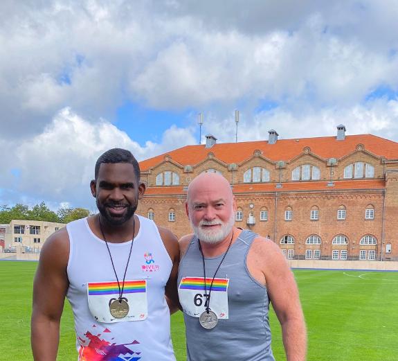 Diversport President Liván Soto and Jack Backstrom at the 2021 EuroGames in Copenhagen. 