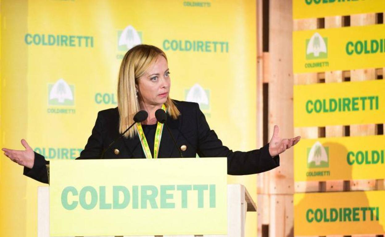 Giorgia Meloni, en un acto de esta semana.