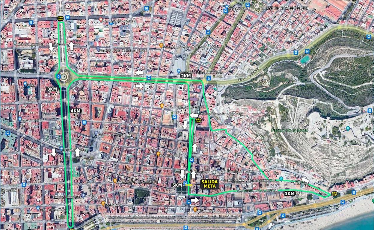 Recorrido de la carrera popular contra el cáncer de páncreas el domingo. 
