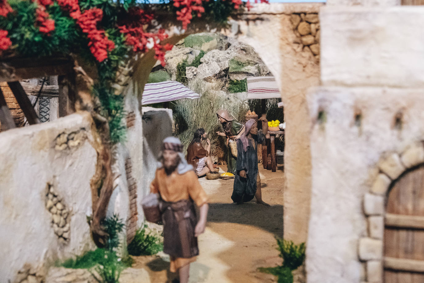 Detalle de uno de los belenes presentes en la muestra.