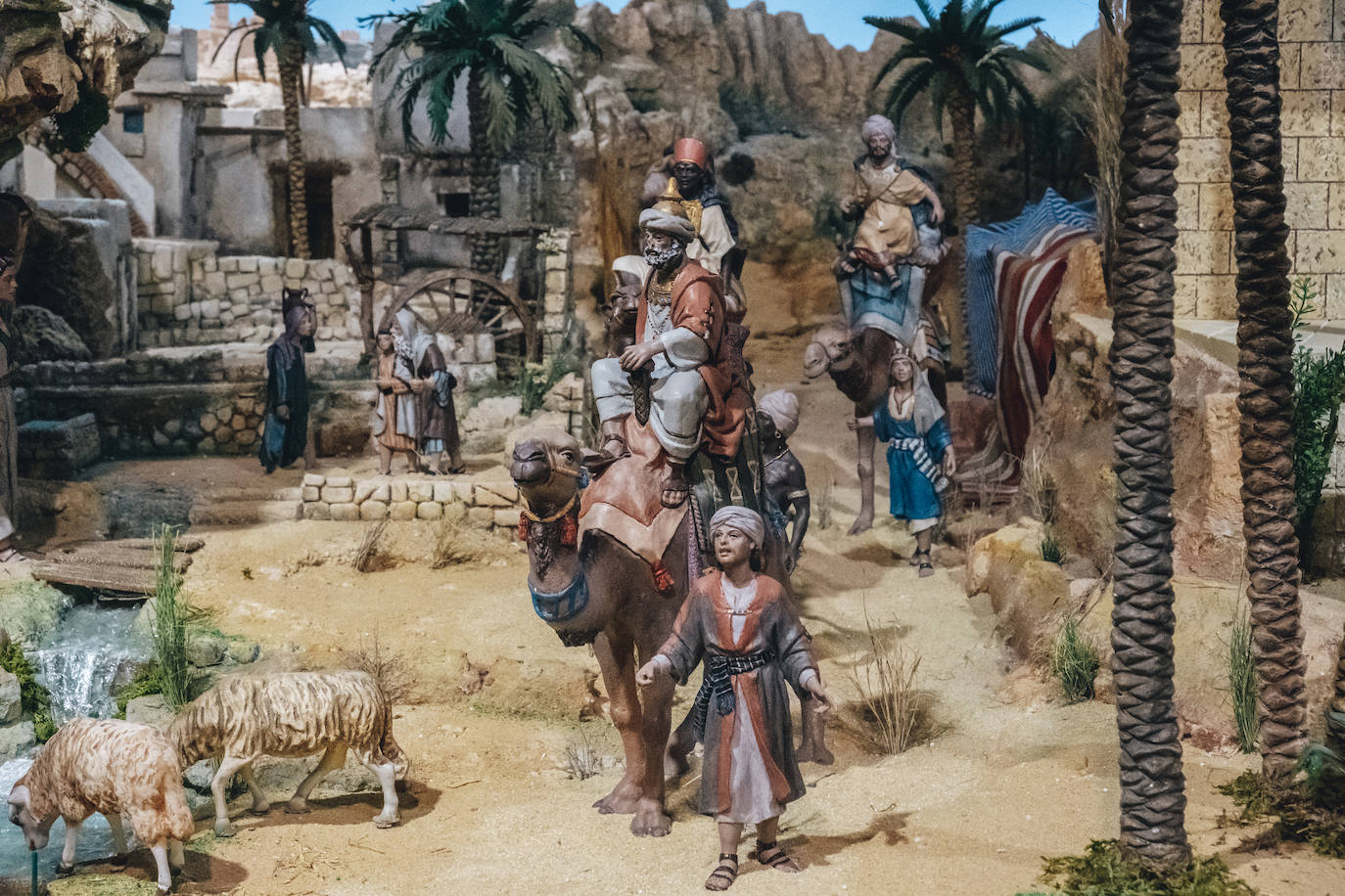 Detalle de uno de los belenes presentes en la muestra.