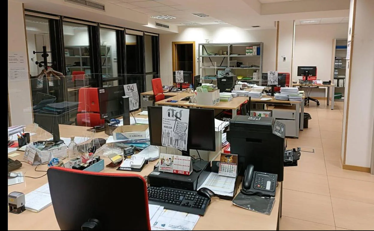 Oficinas de los inspectores de trabajo, vacías. 