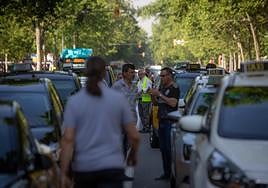 Taxis durante una huelga.