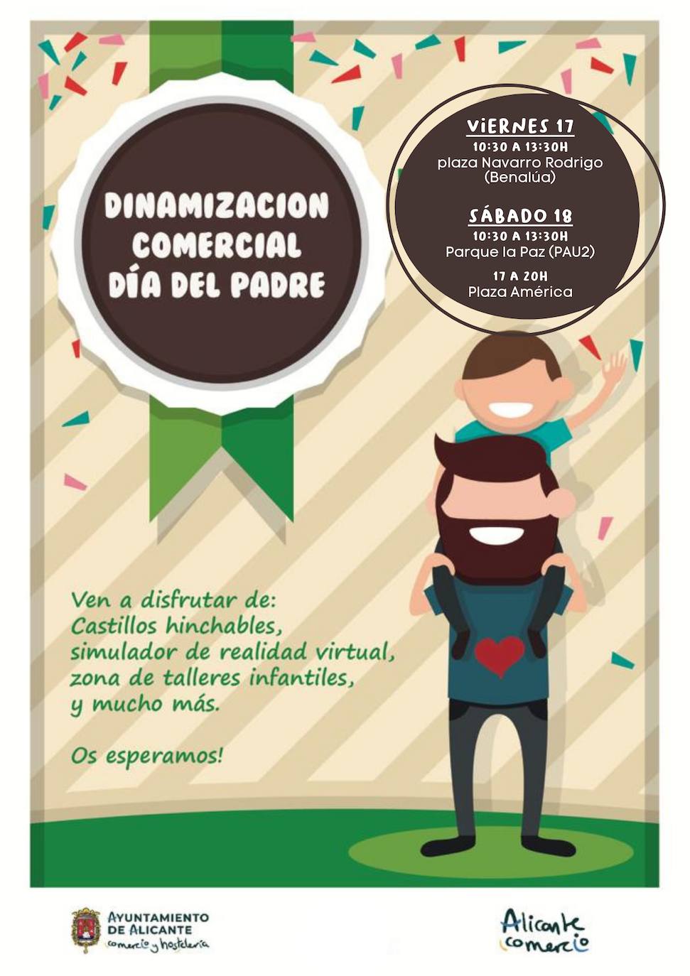 Cartel de las actividades del Día del Padre.