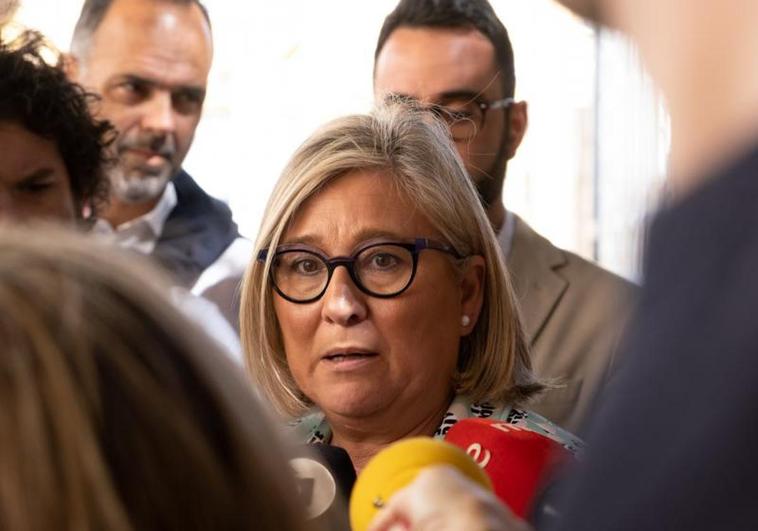 Mamen Peris, presidenta de Ciudadanos en la Comunitat, tras la reunión mantenida este miércoles con Julia Parra en la Diputación.