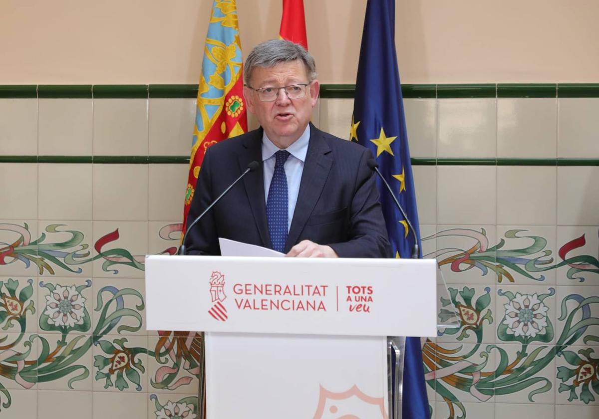 El presidente de la Generalitat, Ximo Puig, en Castellón, donde ha anunciado el recurso del Consell.