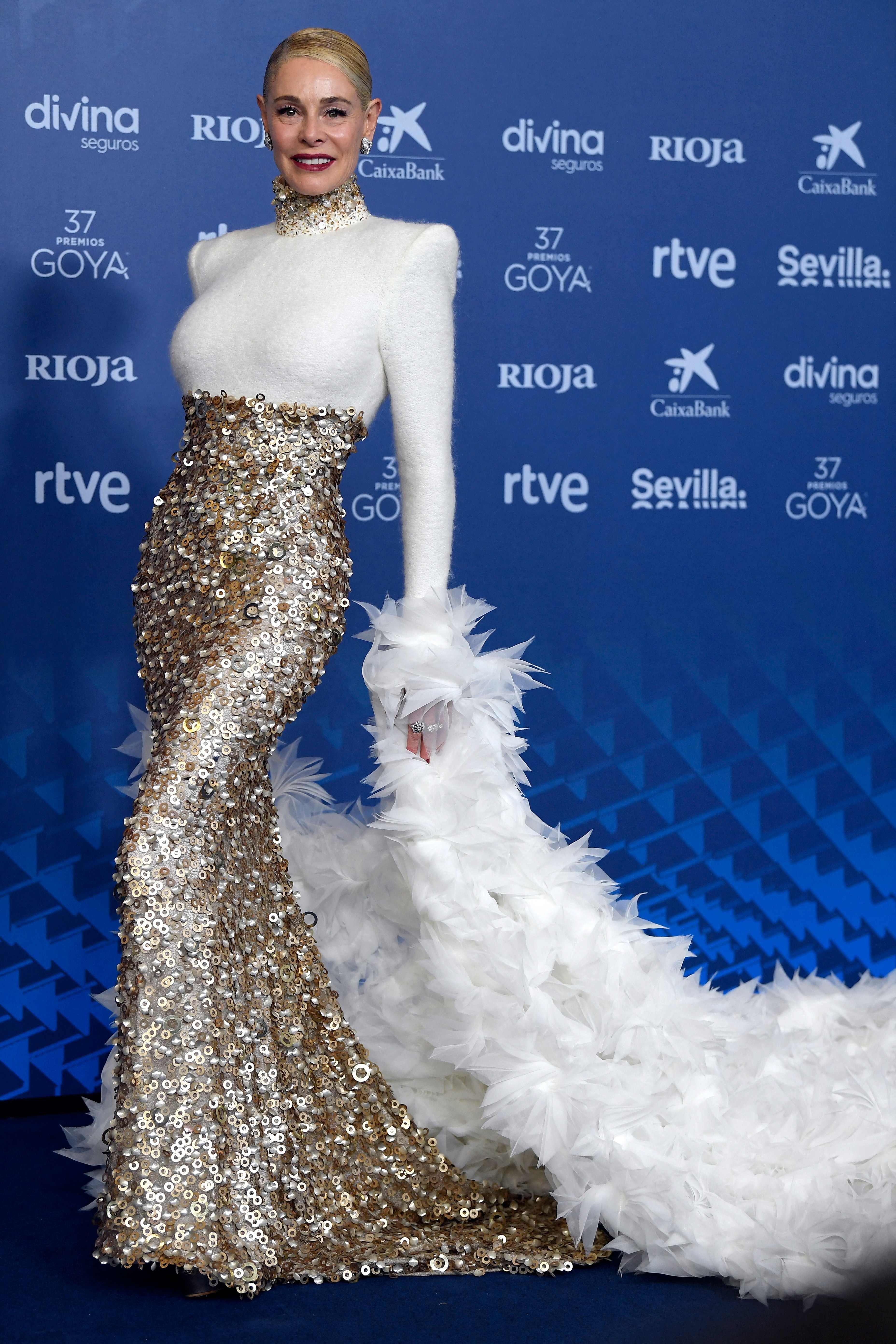 Belén Rueda en la alfombra roja de la pasada edición de los premios Goya.