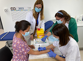 Prueba de alérgenos realizada en el departamento de salud de Sant Joan.