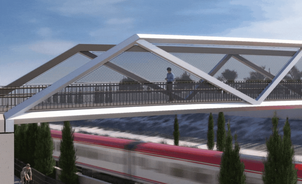 Proyección de la pasarela entre Altabix y la Universidad UMH.