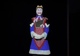 Un Guerrero de Xi'an pintado en 'videomapping'.