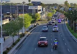 Tráfico y retenciones en la avenida de Denia provocadas por la manifestación