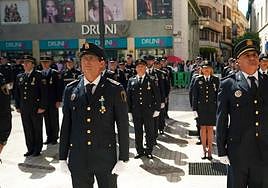 Varios de los 145 agentes que han acudido el acto de condecoración en Elche por parte de la Generalitat