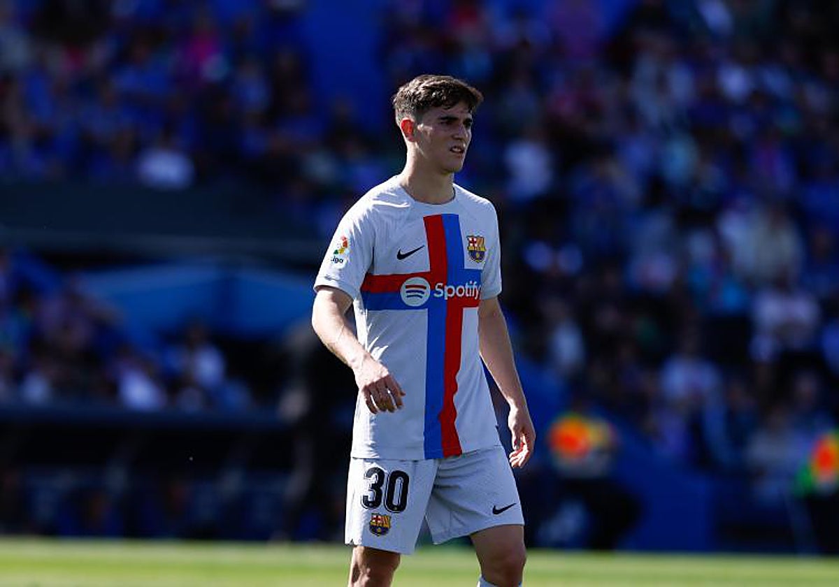 El barcelonista Gavi, con dorsal juvenil