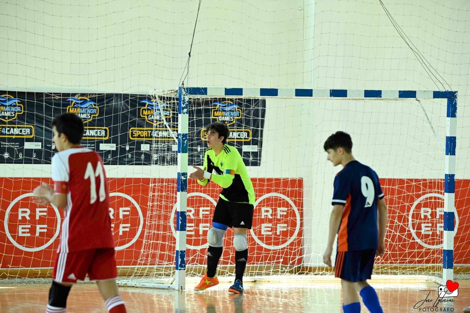Tres de cinco de la Selección Valenciana Sub-14 de fútbol sala en el Nacional de San Javier