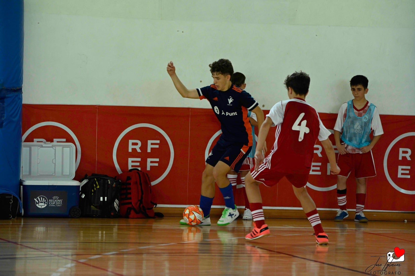 Tres de cinco de la Selección Valenciana Sub-14 de fútbol sala en el Nacional de San Javier